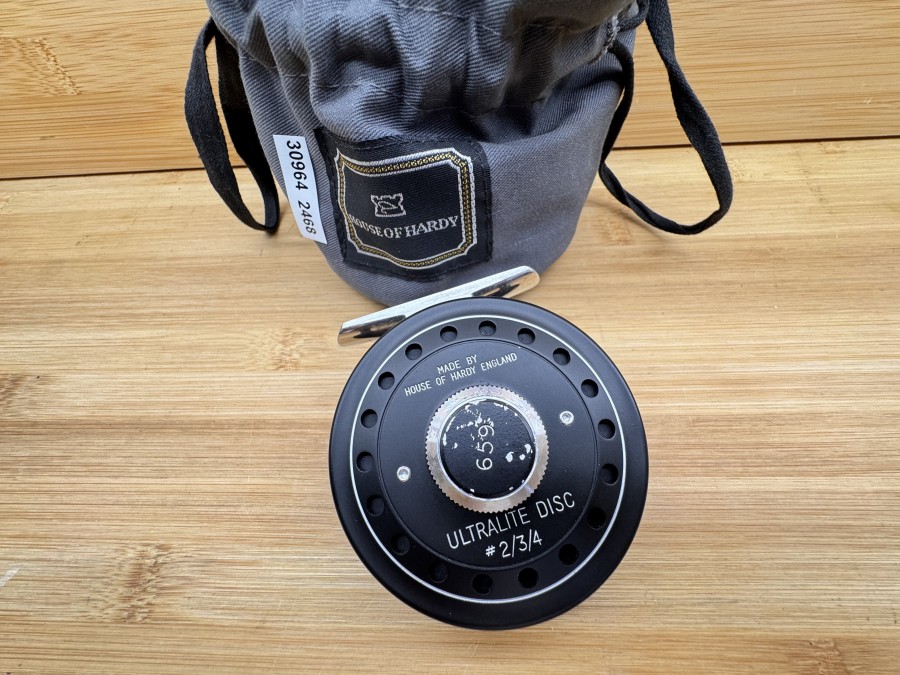 Fliegenrolle, Made by House of Hardy England, Ultralite Disc, #2/3/4, 659, Rollenbeutel, leichte Gebrauchsspuren