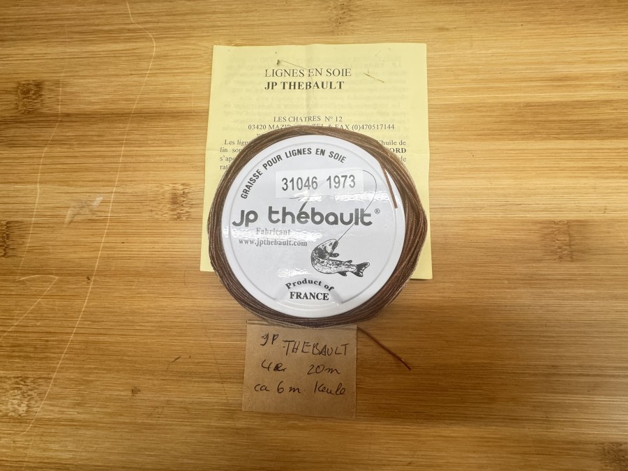 Seidenfliegenschnur, Jp thebault Fabricant, Ligne á Mouches en sole naturalle, Equivalent Aftma WF 4 - Keule 6m, Ligne en Fuseau Décalé 20 Meters, Garantie Pure Soie, Made in France, Fliegenschnurfett, gefischt