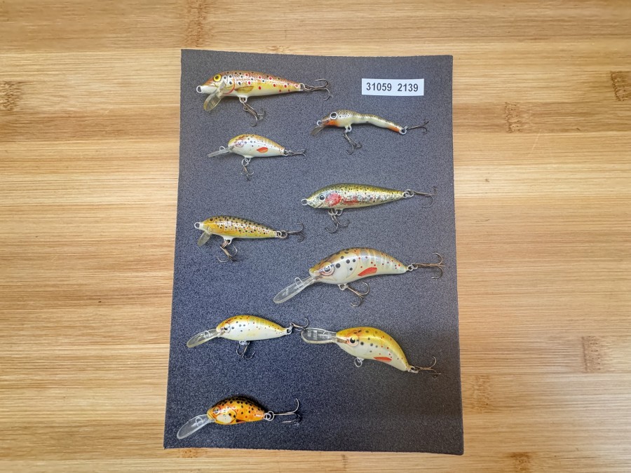 9 Wobbler, Rapala und andere Fabrikate , 30 bis 60mm, ungefischt