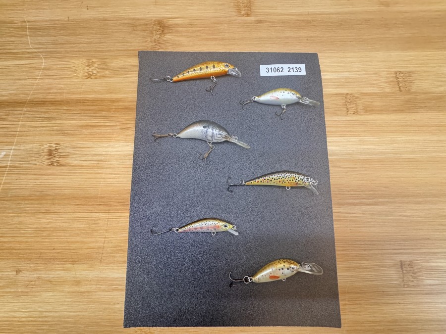 6 Wobbler, Rapala und andere Fabrikate, 40 bis 60mm, ungefischt