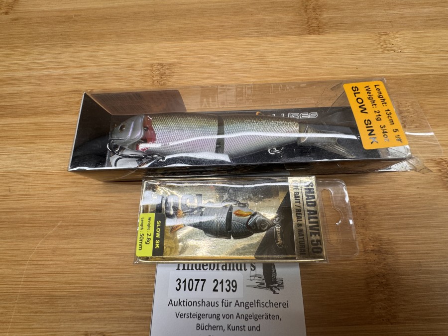 2 Kunstköder, Savagear Lures, 4Play Herring, 13cm, 21g, slow sink, Shad Alive 50, Live Bait / Real & Nature, Slow SK, 50mm, 2,8g, neu im Karton