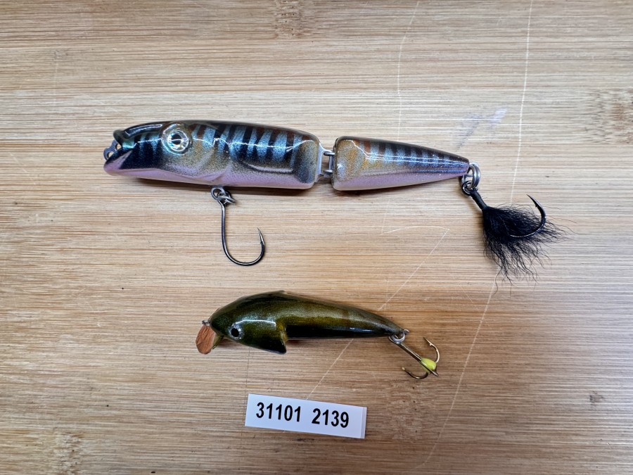 2 Wobbler, Peter Biedron, 15, 2tlg., 11cm, 15g, Koppe, Messingschaufel, 6cm, 4g, ungefischt