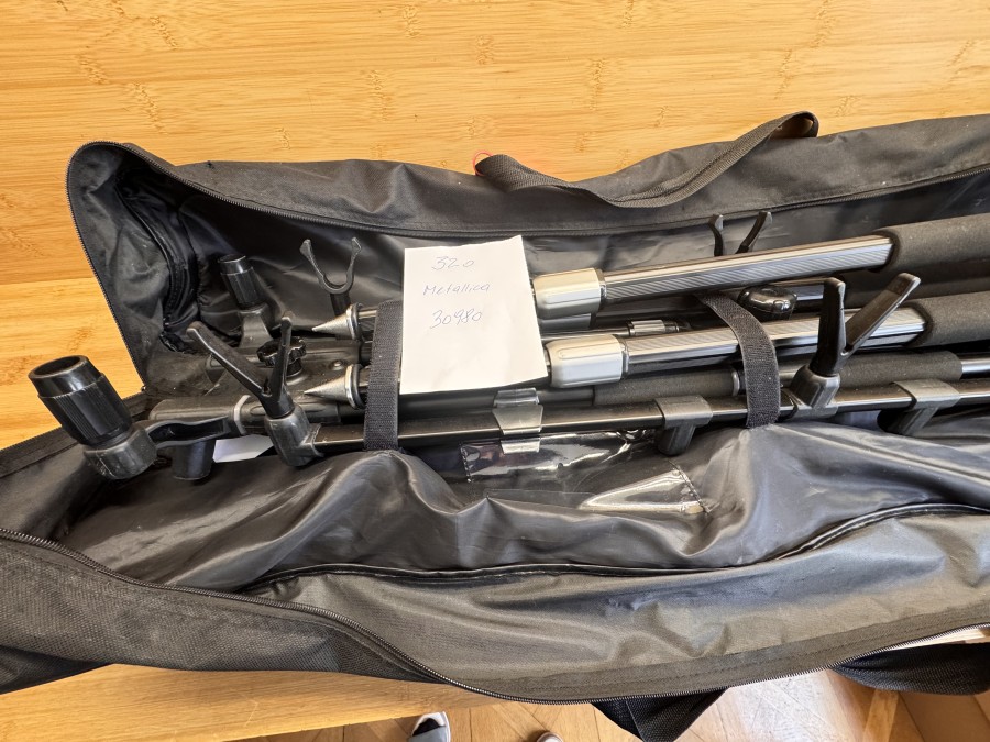 Metallica Rod Pod, Balzer, gold, incl Tripod und Tasche, leichte Gebrauchsspuren