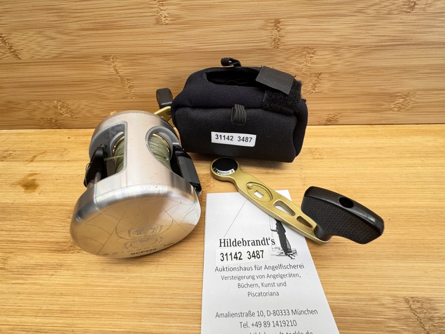 Multirolle, Spidercast Pro, SCP 900, Made in Korea, Ersatzkurbel, geflochtene Schnur, Rollentasche, Gebrauchsspuren