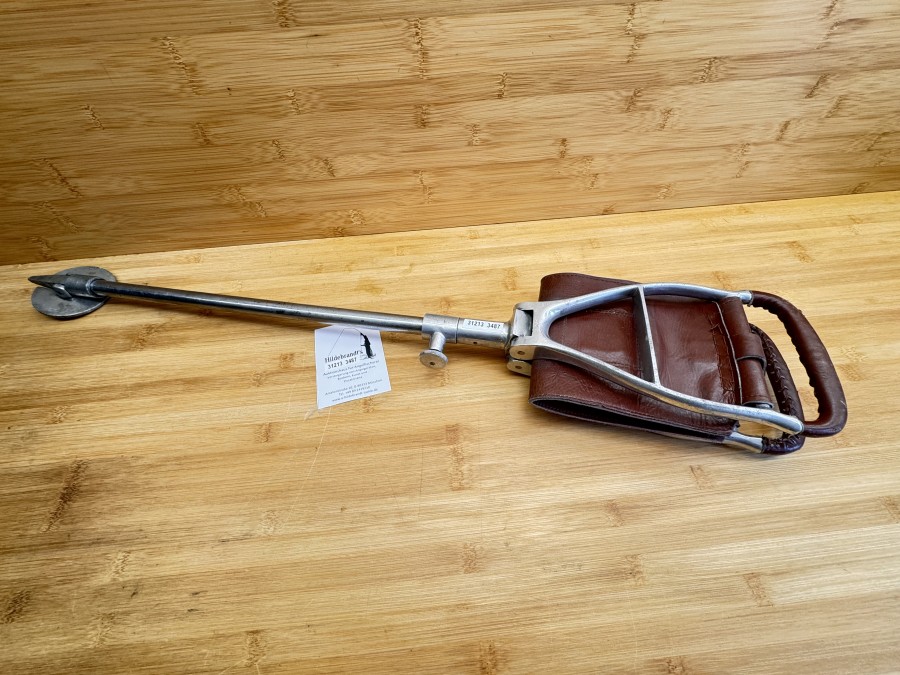 Jagdsitzstock, Alu, Kunstleder, Höhenverstellbar, 55 bis 80cm, Gebrauchsspuren