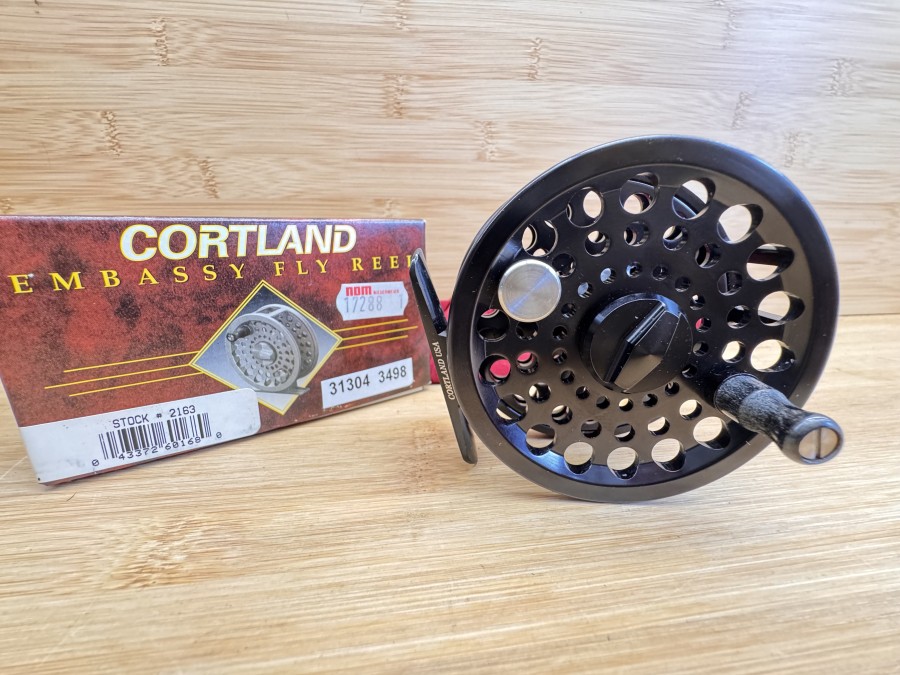 Fliegenrolle, Cortland, Embassy 80 Premier Fly Reel, Rechtshand, #5, Rollendurchmesser 80mm, Rollenbreite 35mm, Gewicht 133g, Rollenbeutel, neu im Karton