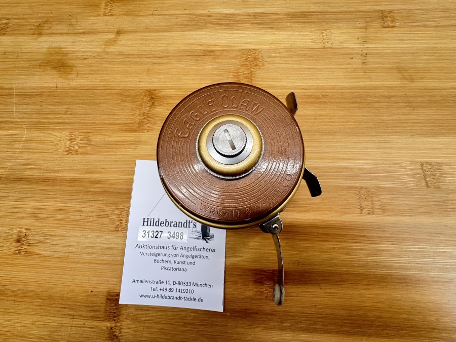 Automatik Fliegenrolle, Eagle Claw, Wright & Mc Gill Co, Model ECF, Gebrauchsspuren