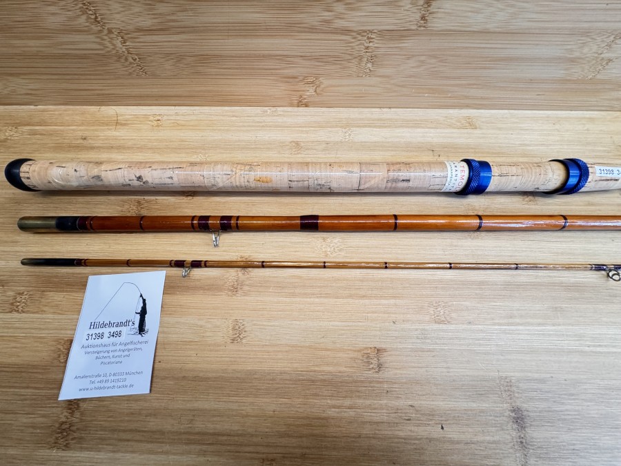Spinnrute, Canapesca, Canna Tremolo, Bambus, Gespliesste Spitze für feine Fischerei auf Äsche und Forelle,  3tlg., 3,60m, Futteral, sehr interessante Rute, Transportlänge 1280mm