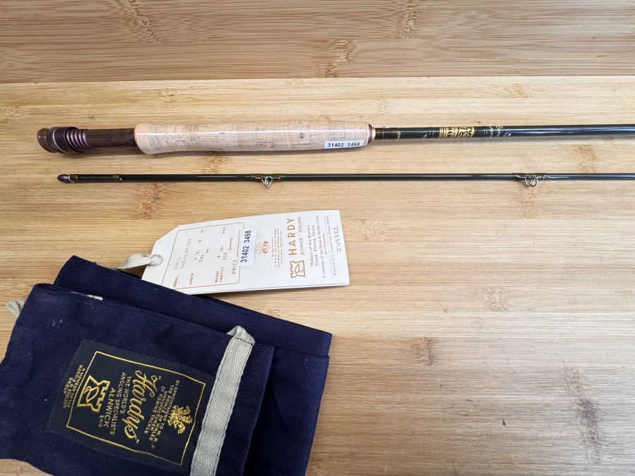 Fliegenrute, House of Hardy, Made in England, Boron Reservoir, 2tlg., 2,90m, #7/8, Gewicht 126g, Futteral, ungefischt, Transportlänge 1500mm