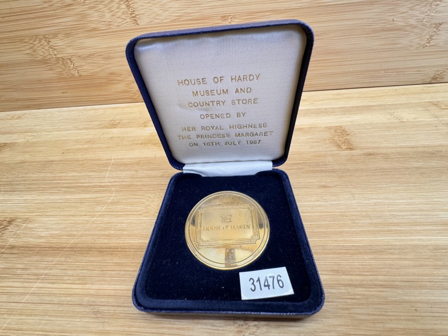 Medaille, House of Hardy, Museum and Country Store opened by Her Royal Highness The Princess Margaret on 18th July 1987, 43mm Durchmesser, in Schatulle
