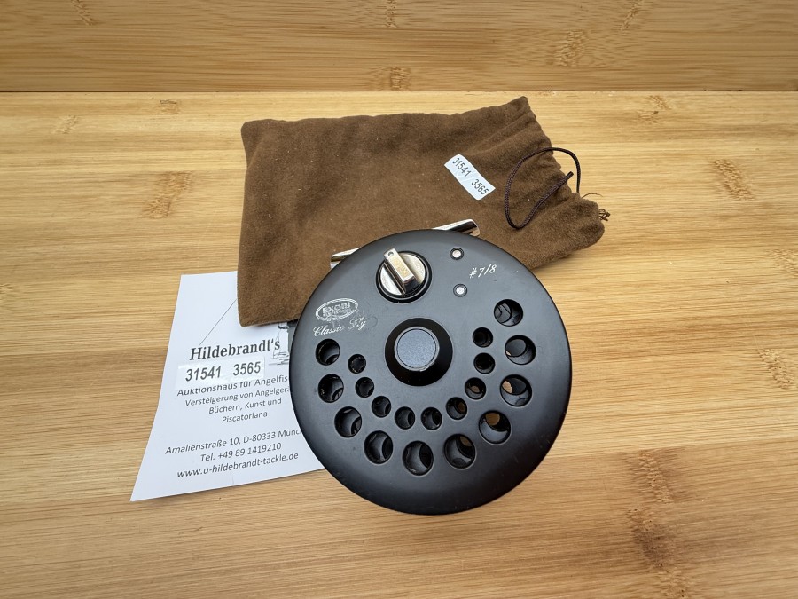 Fliegenrolle, Exori, Classic Fly, #7/8, Linkshand, Rollendurchmesser 85mm, Rollenbreite 40mm, Gewicht 186g, Rollenbeutel, Gebrauchsspuren