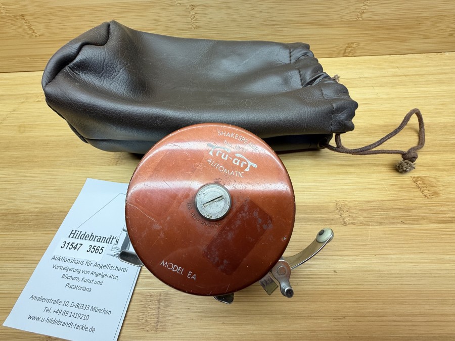 Automatic Fliegenrolle, Shakespeare, 1827, Model EA, Tru - art Automatic, Made in USA, Gewicht  280g, Rollentasche, Gebrauchsspuren