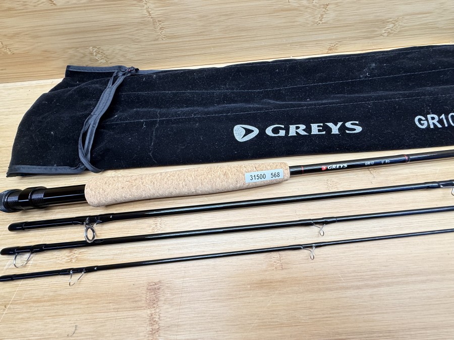 Fliegenrute, Greys, GR10, 4tlg., 9", #6, Gewicht 115g, Futteral, ungefischt, Transportlänge 780mm