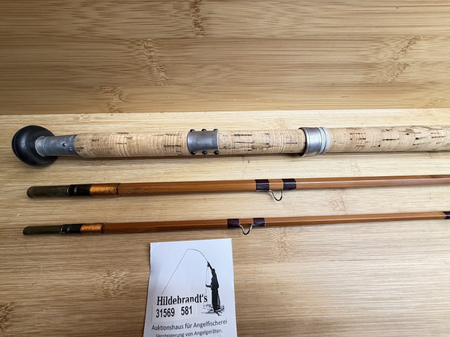 Zweihandfliegenrute, J.S. Sharpe of Aberdeen, The Aberdeen, Scottie, Impregnated, 3tlg., 12", #8, Gewicht 447g, Futteral, Gebrauchsspuren, Transportlänge 1300mm