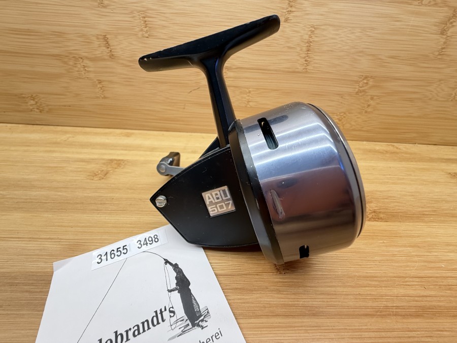 Kapselrolle, ABU Svängsta Sweden, ABU 507, mit Monofiler Schnur, Gebrauchsspuren