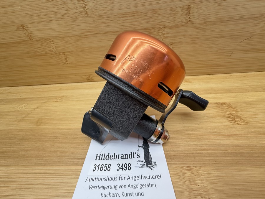 Kapselrolle, ABU Svängsta Sweden, ABUmatic 150, mit Monofiler Schnur, Gebrauchsspuren