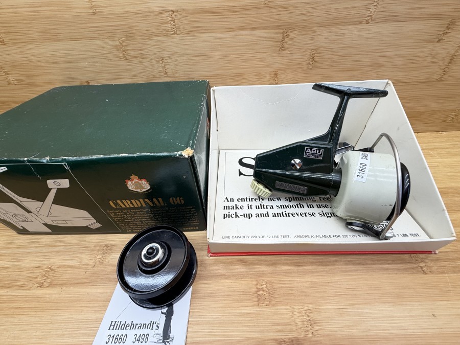 Stationärrolle, ABU Svängsta Sweden, Cardinal 66, 080500, Reservespule, Gebrauchspuren, im Karton