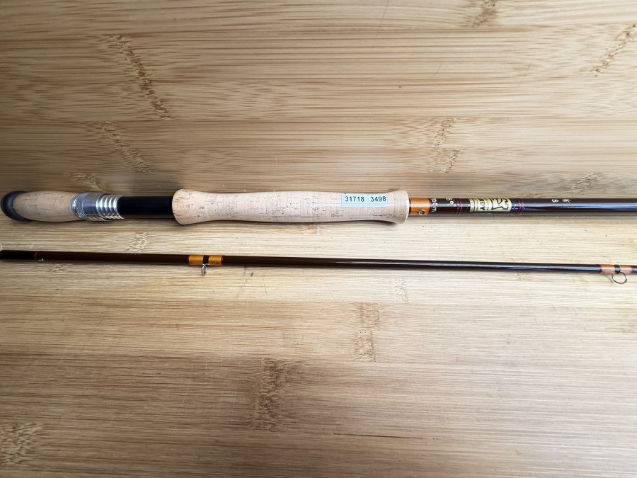 Fliegenrute, House of Hardy, Made in England, Braune Serie, Fibatube Fly, 2tlg., 270cm, #8, Gewicht 154g, Hülsenstopfen, Futteral, neu, Transportlänge 1450mm