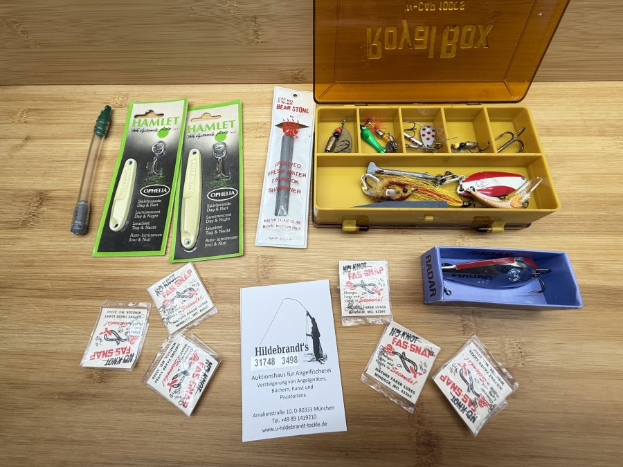 Konvolut Kunstköder, Spinner, Wobbler, Streamer, Tubenfliege, Fas-Snap, Hamlet, Tiroler Hölzl