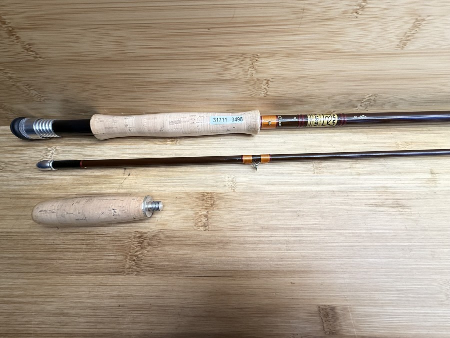 Fliegenrute, The House of Hardy, Made in England, Braune Serie, Fibalite Fly, 2tlg., 275cm, #9, Gewicht 155g, Hülsenstopfen, Fighting Butt, Futteral, neu, Transportlänge 1450mm