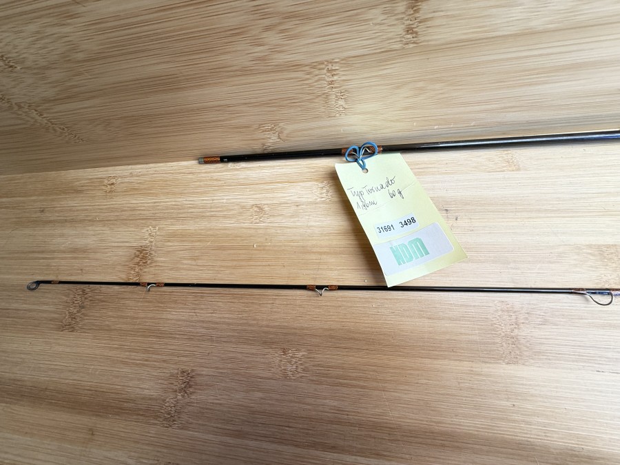 Fliegenrute, NDM Niedermeier Munich, Typ Tornado, ungleich geteilt, 2tlg., 1,96m, #5, Gewicht 60g, Futteral, neu, Transportlänge 1110mm