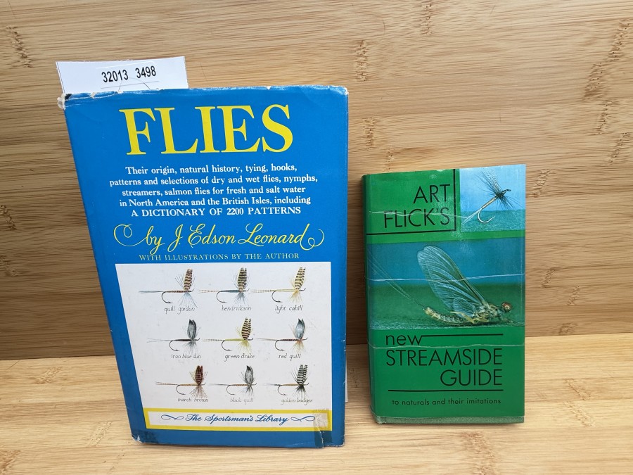 2 Bücher, Flies, a Dictionary of 2200 Patters, J. Edson Leonard, 1950, Art Flick´s new Streamside Guide, Introduction by Raymond R. Camp