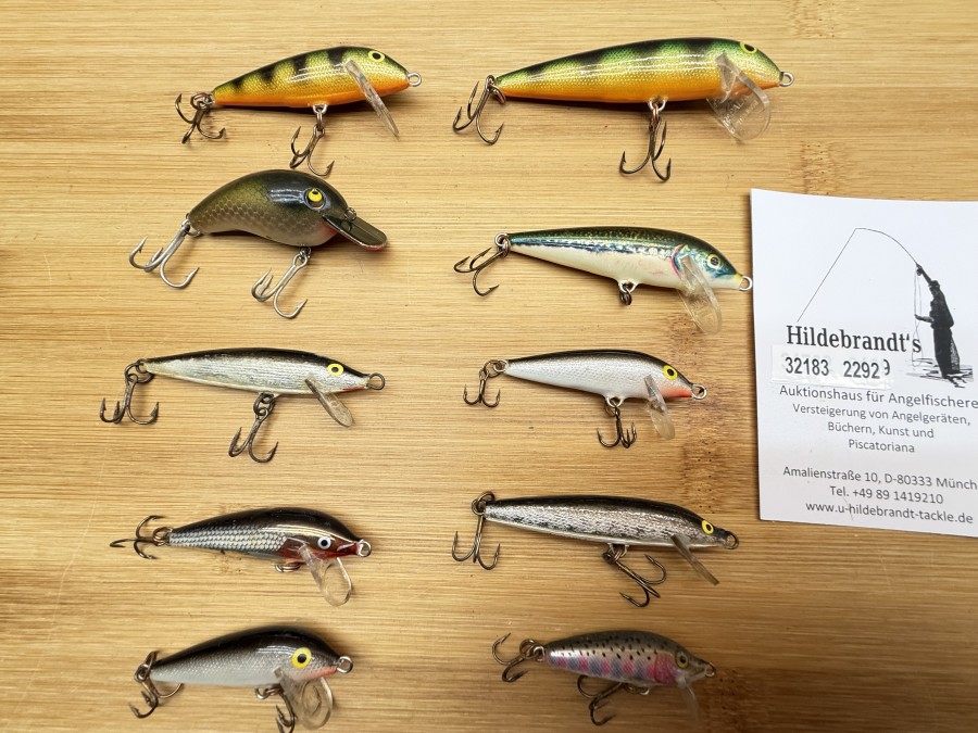 10 Wobbler, Rapala, 2 - 8g, 50 - 100mm, ungefischt, Kunststofbox