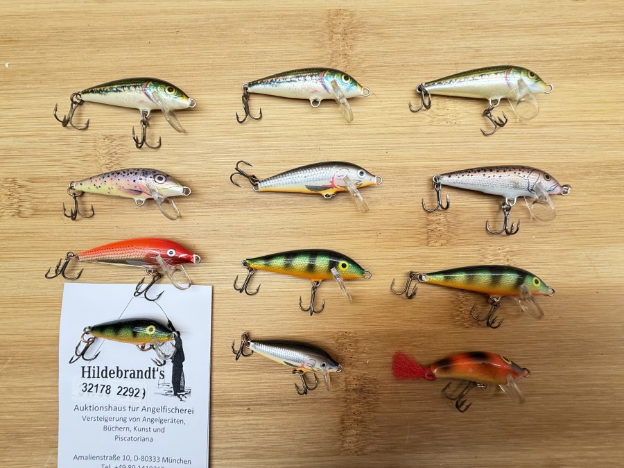 12 Wobbler, Rapala, 2 - 5g, 40 - 60mm, ungefischt, Kunststoffbox