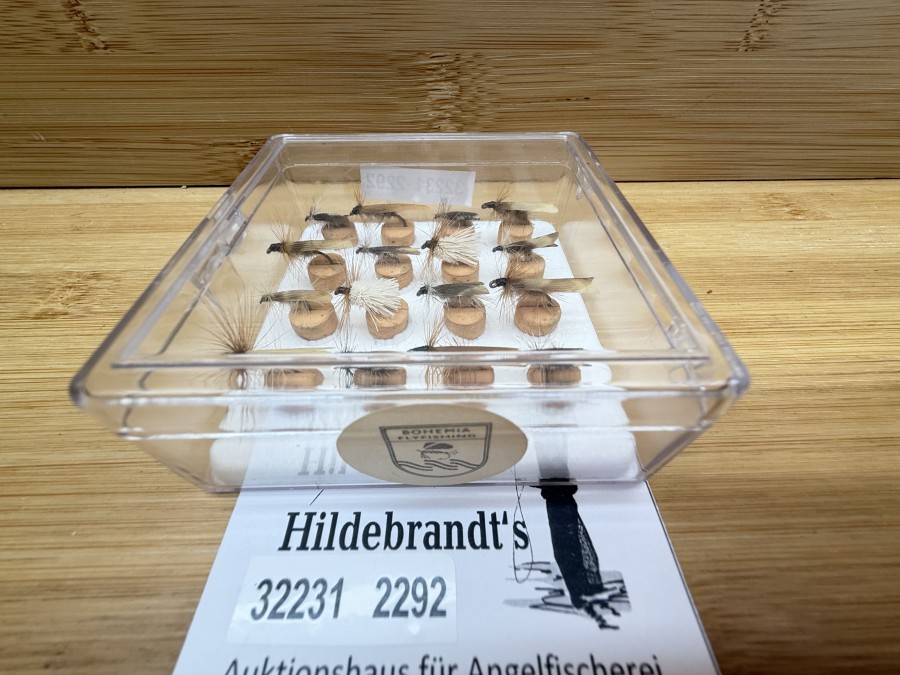 Fliegensoritment, Bohemia Flyfishing, Sada chrostik 16 ks, Köcherfliegen-Sortiment 16 St., Sedge-Selection 16 pcs, ungefischt in Klarsicht Fliegenbox