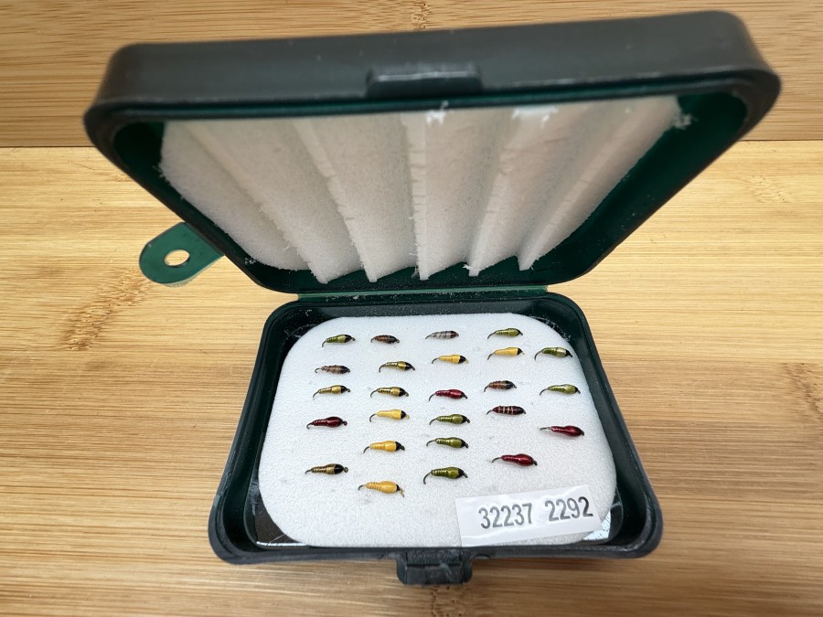 Nymphensortiment, Kunststoffbox, 95x65x30mm, 23 French Keramiknymphen, #16, extrem schwer und fängig