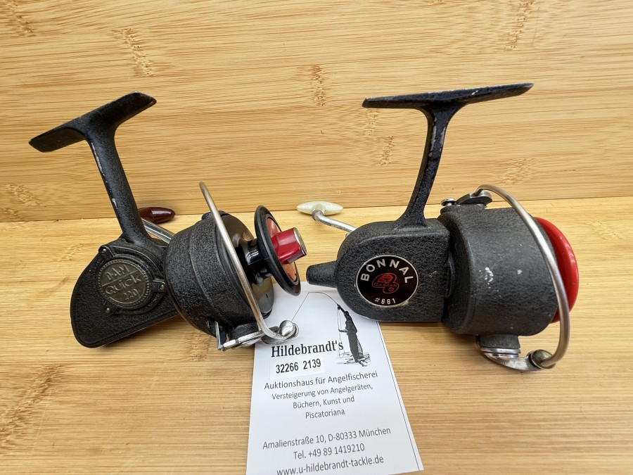 2 Stationärrollen, DAM, Quick 222 und Bonnal Angler #662, technisch gut, Gebrauchsspuren