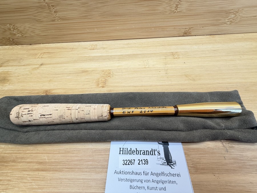Fischtöter, Rodmaker Gerd-Peter Wieditz, EWF 2014, Bambus/Messing, Korkgriff, 200mm lang, Stoffhülle, neu