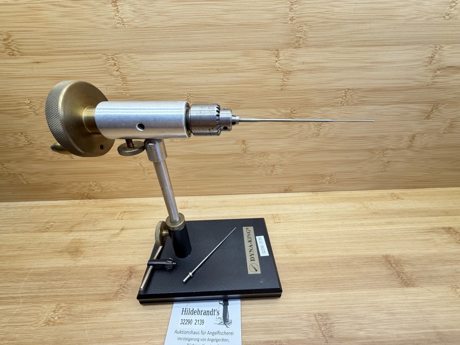 Tubenfliegen Bindestock, Dyna-king, Bodenplatte, mit Tubennadel, 90mm lang, reduziert 2,65/1,95/1,55/0,80mm und Tubennadel, 75mm lang, reduziert 1,95/1,55/0,80mm, Gebrauchsspuren