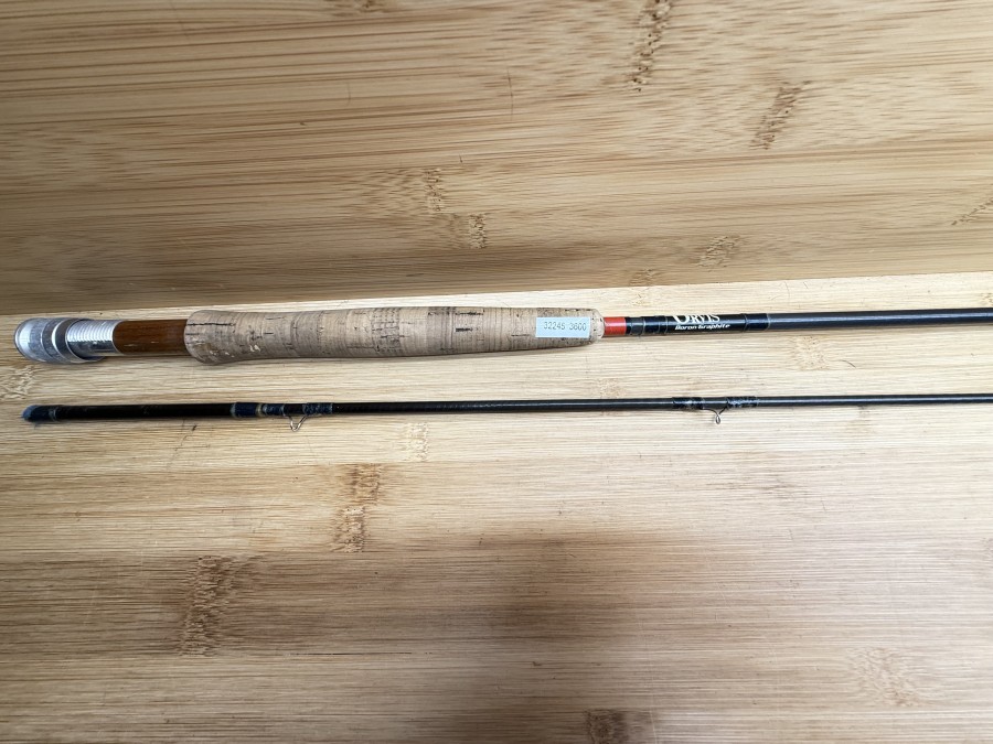 Fliegenrute, Orvis, Boron Graphite, 2tlg., 2,50m, #5, Gewicht 96g, ungleich geteilt, starke Gebrauchsspuren, Transportlänge 1320mm