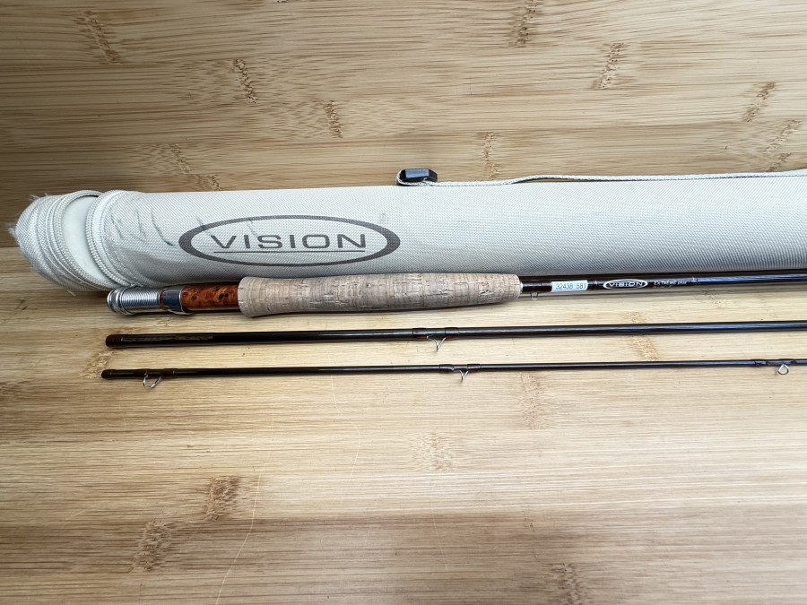 Fliegenrute, Vision, Extreme plus, 3tlg., #6 Line, Canvas Transportrohr, Gebrauchsspuren, Transportlänge 1030mm