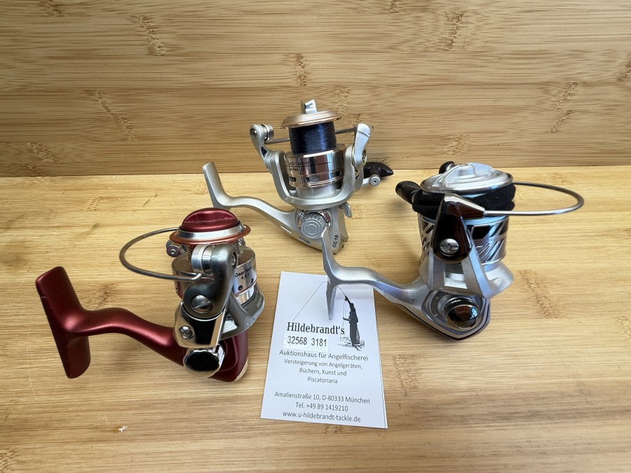 3 Stationärrollen, Byron, M10, One Way Clutch, Byron, Catch Control 10, Daiwa Crossfine LT 10, Gebrauchsspuren