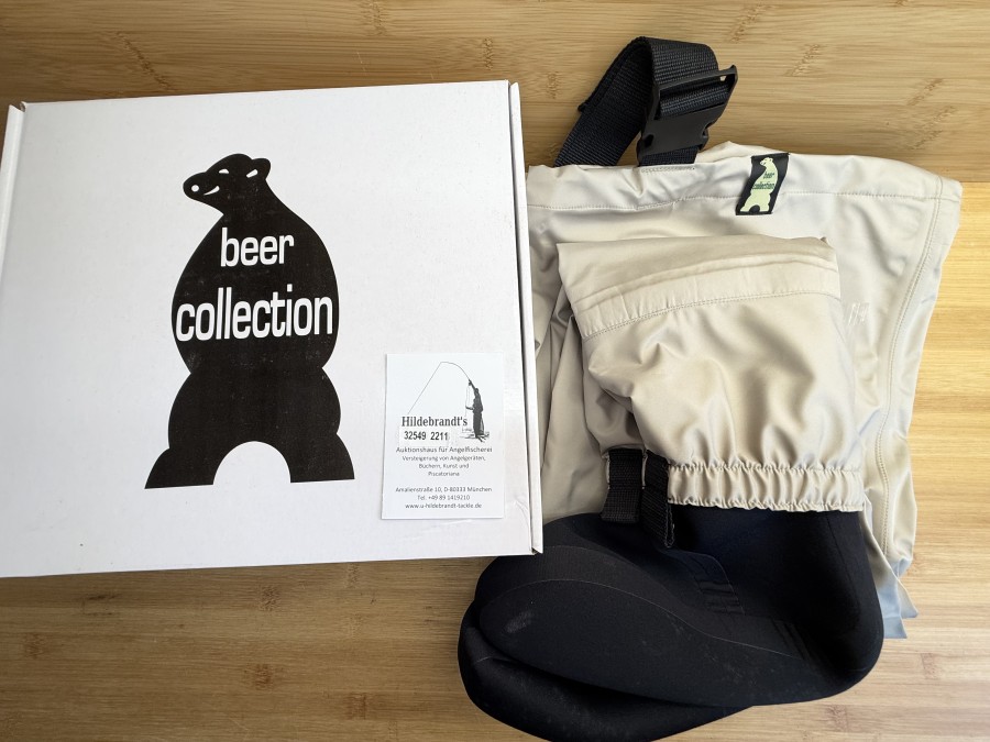 Watstrumpf, Feather Wade, Beer Collection, perfekte Ergänzung zu jeder Watausrüstung, atmungsaktiv, hüfthoch, verstellbare Schlaufe, am Gürtel fixiert, Grösse 42/43, ungetragen im Karton