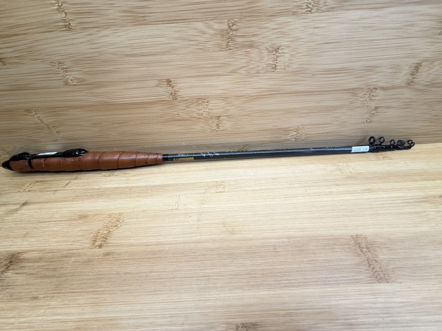 Fliegenrute, PALU - Udine, mini, Teleskop, mit Namenszug, 7tlg., 1,90m, 6 Seymo Ringe, Seymo Spitzenring, ohne Futteral,  wenig gefischt, Sonderanfertigung, Transportlänge 550mm