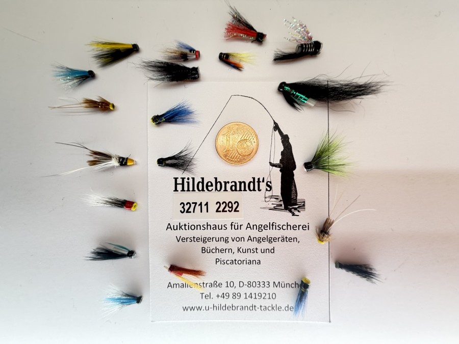 Tubenfliegen, 20 Microtuben eines erfahrenen Island Anglers, 10 bis 30mm, in Kunststoffbox