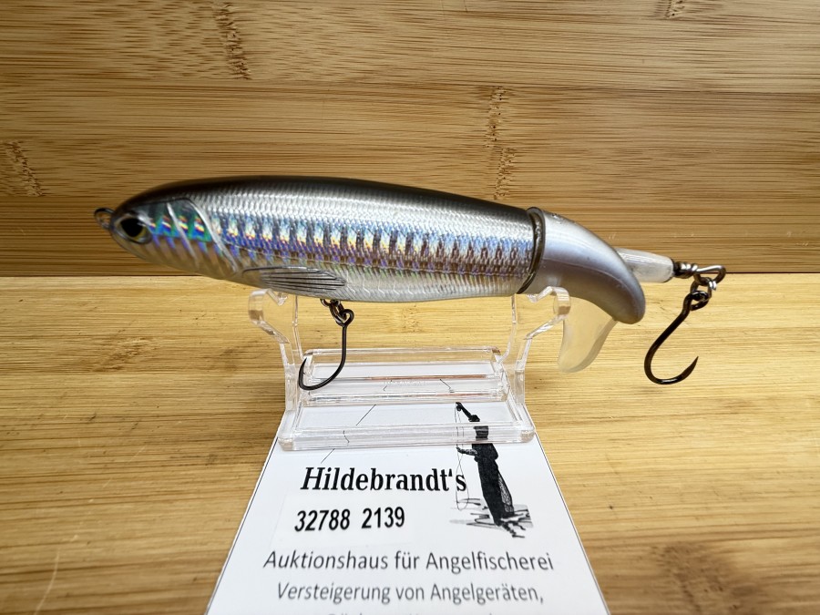 Wobbler, Wopper Plopper, silber/dunkel, Bauch gold, 2tlg., 14cm, Gewicht 35 Gramm, ungefischt