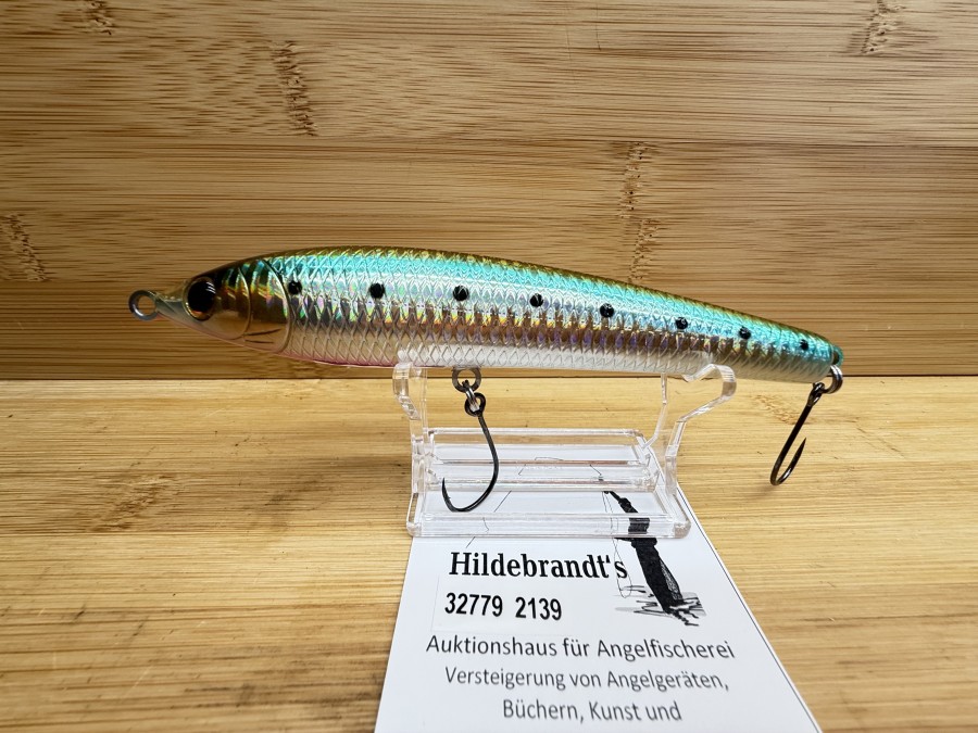 Wobbler, Tiemco, Red Pepper Magnum, silber/oliv/braun, seitlichen Punkten, Kopf gold/schwarz, 14cm, 31 Gramm, 2 Einzelhaken, ungefischt