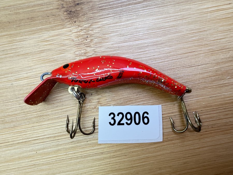 Wobbler, Turus Ukko, Handmade in Finland, gemarkt, glitzerrot, 5cm, 3,25g, ungefischt,