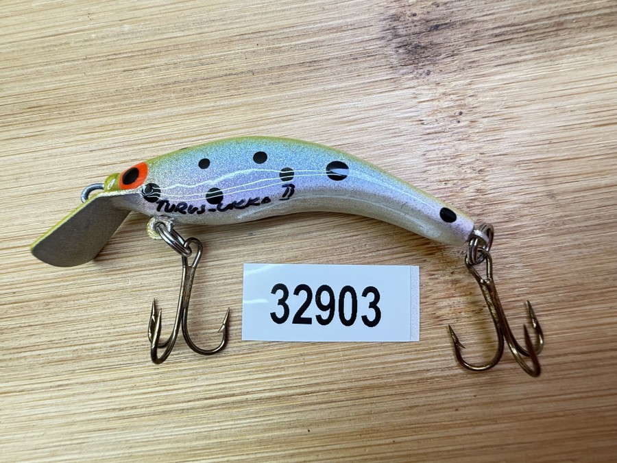 Wobbler, Turus Ukko, Handmade in Finland, Markung, silber/vilolett/blau/oliv, 5cm, 3g, ungefischt,