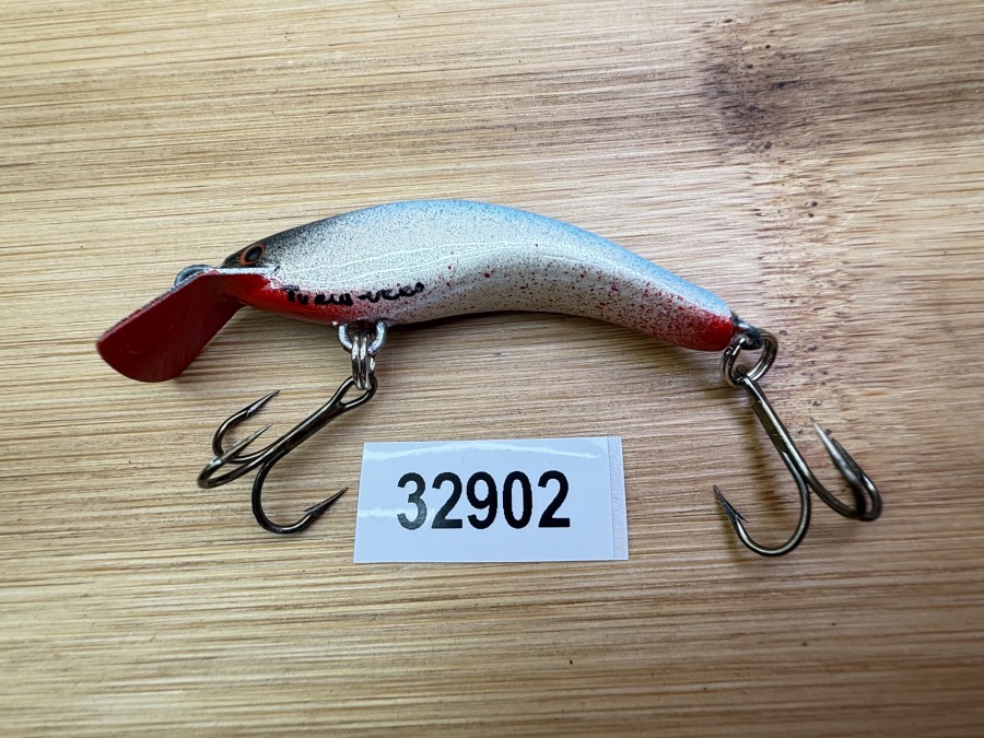 Wobbler, Turus Ukko, Handmade in Finland, gemarkt, weiss/blau, 5cm, 3g, ungefischt,