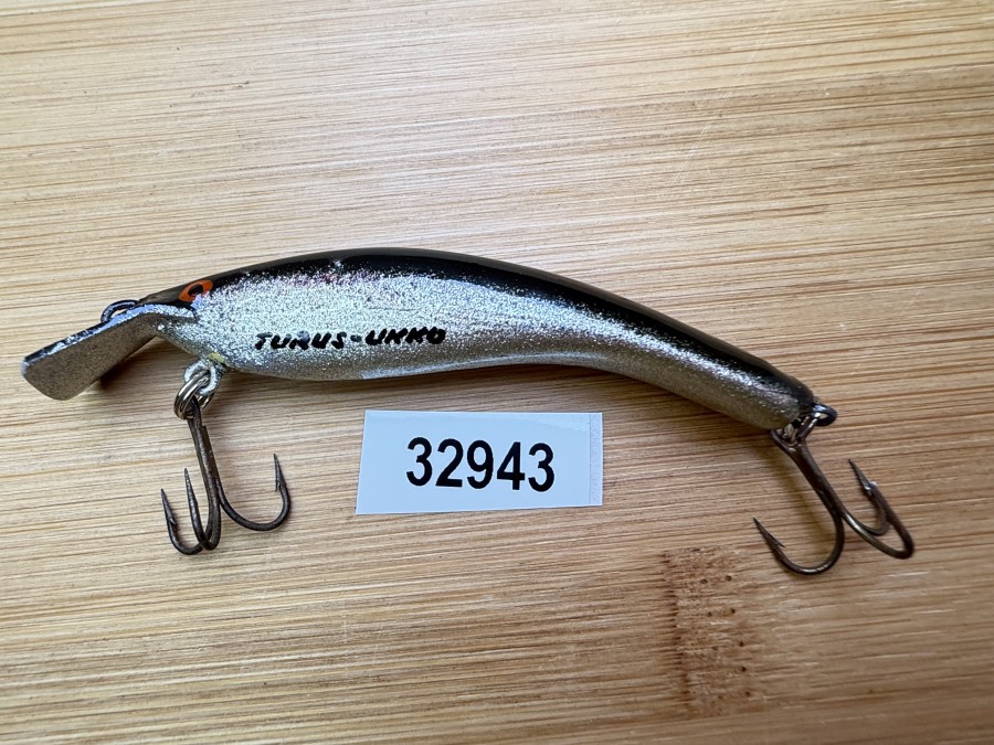 Wobbler, Turus Ukko, Handmade in Finland, gemarkt, silber/dunkel, 7cm, 5,50g, ungefischt