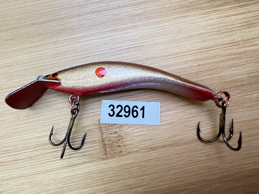 Wobbler, Turus Ukko, Handmade in Finland, rot/silber/gold/dunkelbraun, 7cm, 5,50g, ungefischt