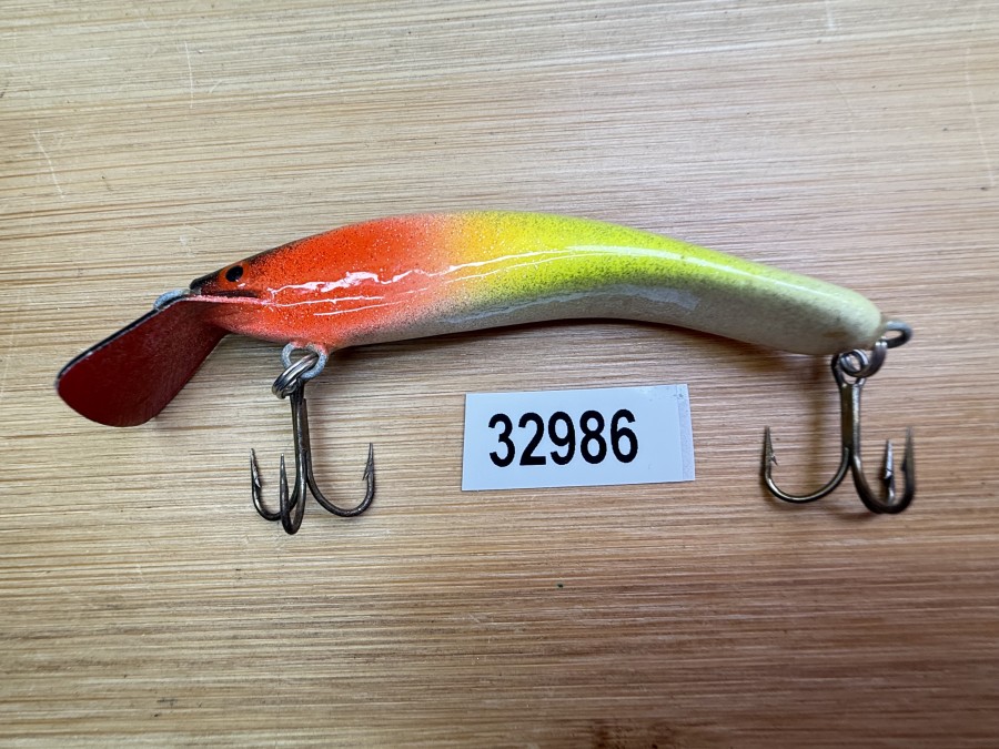 Wobbler, Turus Ukko, Handmade in Finland, rot/beige/gelb/silber, 7cm, 5,50g, ungefischt