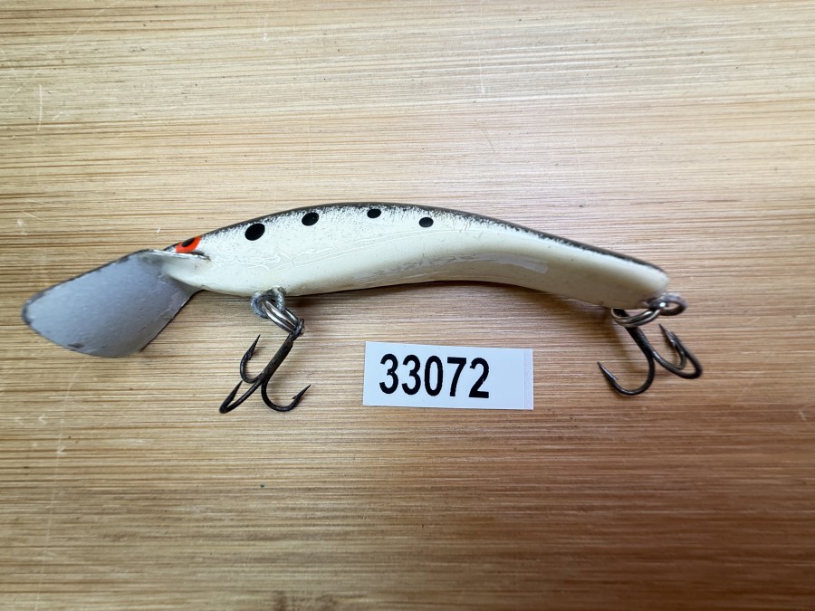 Wobbler, Turus Ukko, Handmade in Finland, beige/schwarz, schwarze Punkte, 7cm, 5,00g, ungefischt
