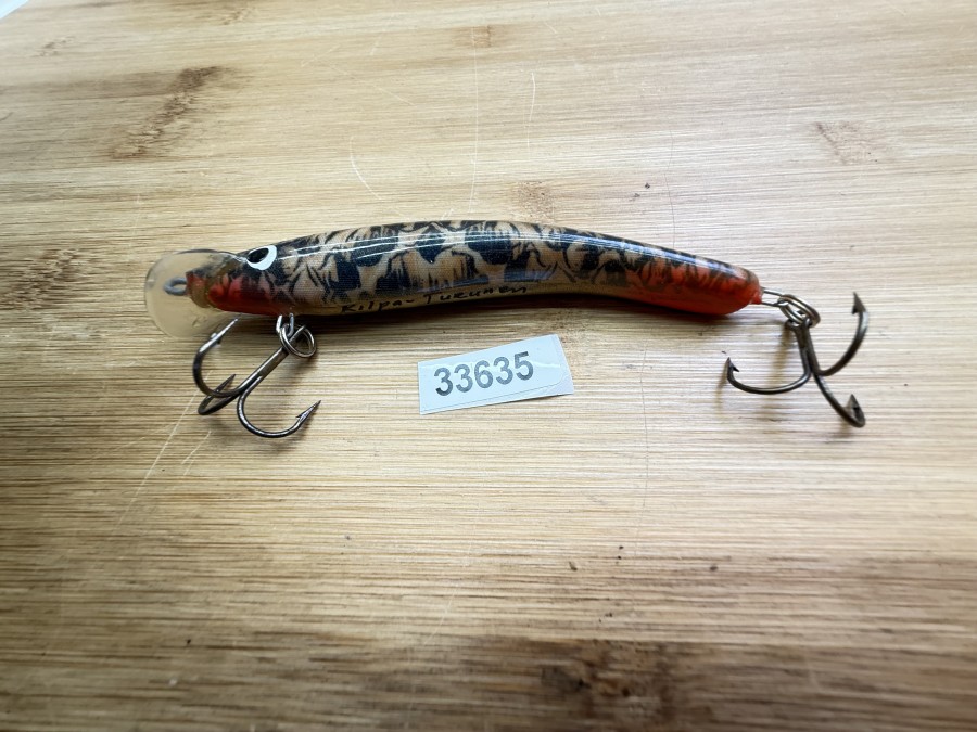 Wobbler, Turus Ukko, Kilpa Turunen gemarkt, rot/braun/schwarz, 10cm, 12g, ungefischt