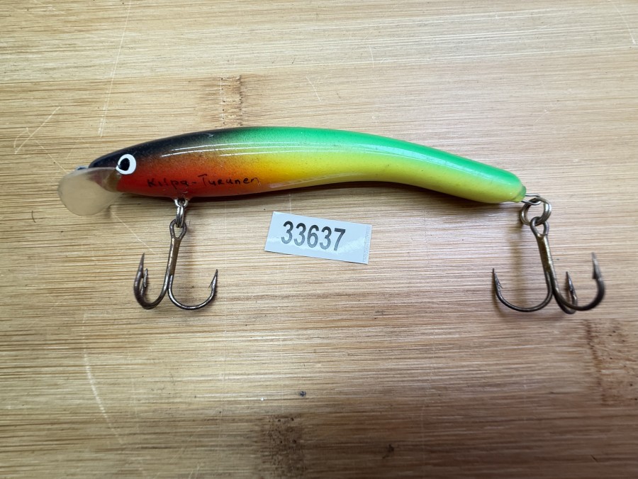 Wobbler, Turus Ukko, Klipa Turunen gemarkt, rot/gelb/grün/schwarz, 10cm, 12g, ungefischt